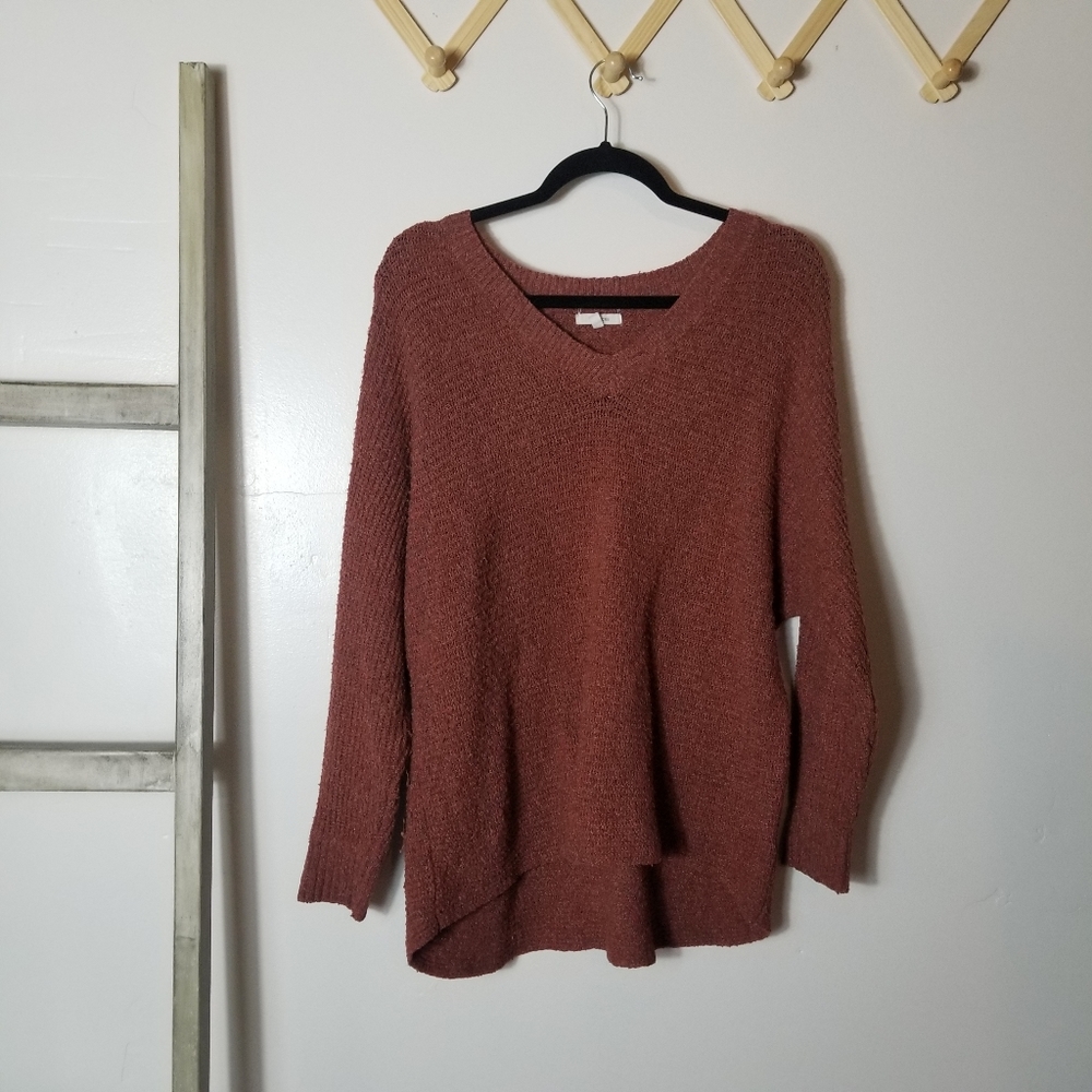 MAURICES ORANGISH BROWN SWEATER SIZE 0 PLUS SIZE